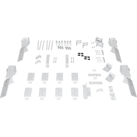 Ekena Millwork Barnfold J-Strap 4-Door Hardware Set for 1 1/4" to 1 3/8" Doors, Rocket White GB6007M4HRW